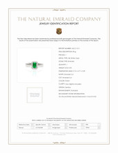 0.50 Ct. Emerald and Natural Diamond Pave Ring, 18K White Gold Scan Report