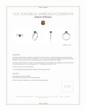 0.55 Ct. Emerald and Natural Diamond Pave Ring, 18K White Gold Appraisal