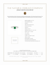 0.55 Ct. Emerald and Natural Diamond Pave Ring, 18K White Gold Scan Report