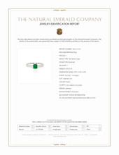 0.55 Ct. Emerald and Natural Diamond Pave Ring, 18K White Gold Scan Report