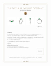0.49 Ct. Emerald and Natural Diamond Pave Ring, 18K White Gold Appraisal