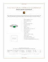 0.49 Ct. Emerald and Natural Diamond Pave Ring, 18K White Gold Scan Report