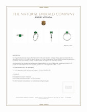 0.95 Ct. Emerald Natural Diamond Three Stone Ring, 18K White Gold Appraisal