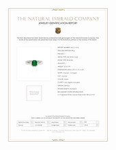 0.95 Ct. Emerald Natural Diamond Three Stone Ring, 18K White Gold Scan Report