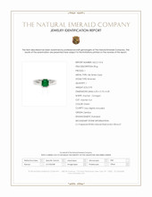 0.95 Ct. Emerald and Natural Diamond Three Stone Ring, 18K White Gold Scan Report