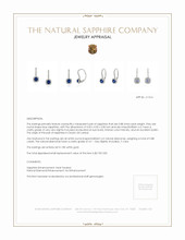 0.88 Ct.Tw.Total Carat Weight Blue Sapphire and Natural Diamond Pave Earrings, 18K White Gold Appraisal