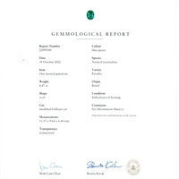 4.47 Ct. Paraiba Tourmaline Natural Diamond Three Stone Ring, Platinum 950 Scan Report