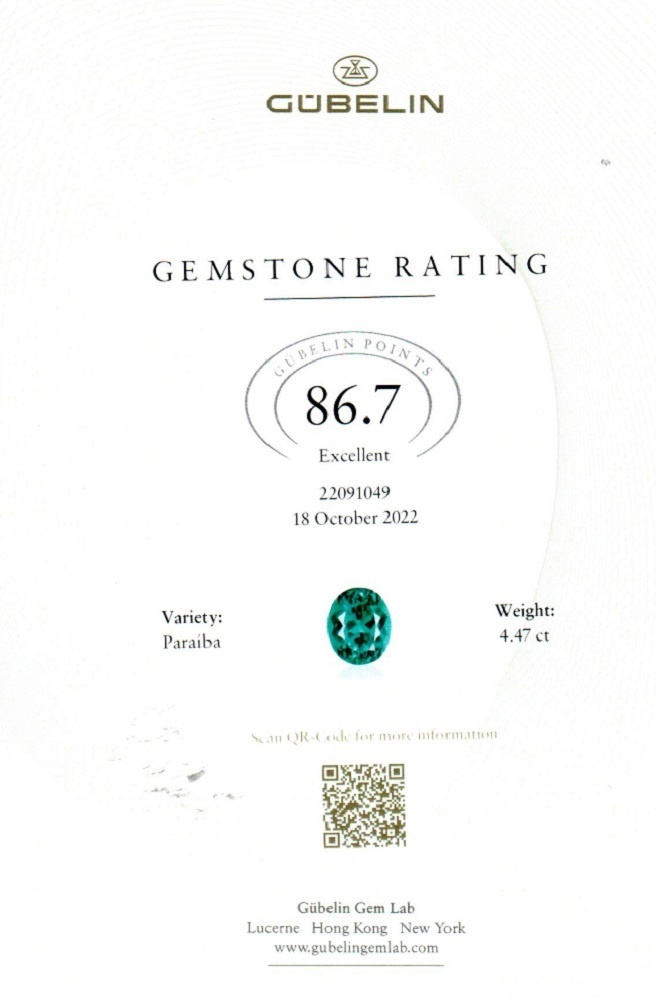 4.47 Ct. Paraiba Tourmaline Natural Diamond Three Stone Ring, Platinum 950