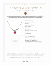 1.17 Ct. Pinkish Red Ruby and Natural Diamond Pave Necklace, 18K White Gold Scan Report