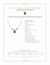 1.17 Ct. Pinkish Red Ruby and Natural Diamond Pave Necklace, 18K White Gold Scan Report