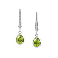1.48 Ct.Tw. Peridot Antique Style Earrings, 14K White Gold Video