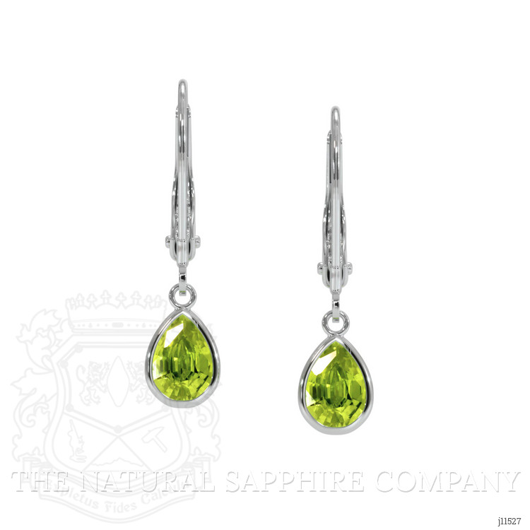 1.48 Ct.Tw. Peridot Antique Style Earrings, 14K White Gold