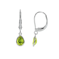 1.48 Ct.Tw. Peridot Antique Style Earrings, 14K White Gold Image