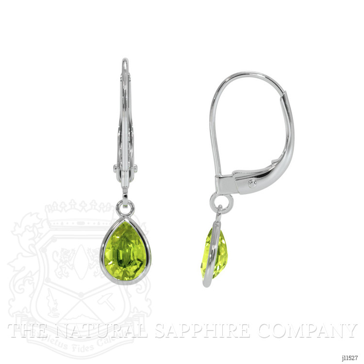 1.48 Ct.Tw. Peridot Antique Style Earrings, 14K White Gold