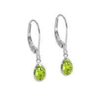 1.48 Ct.Tw. Peridot Antique Style Earrings, 14K White Gold Image