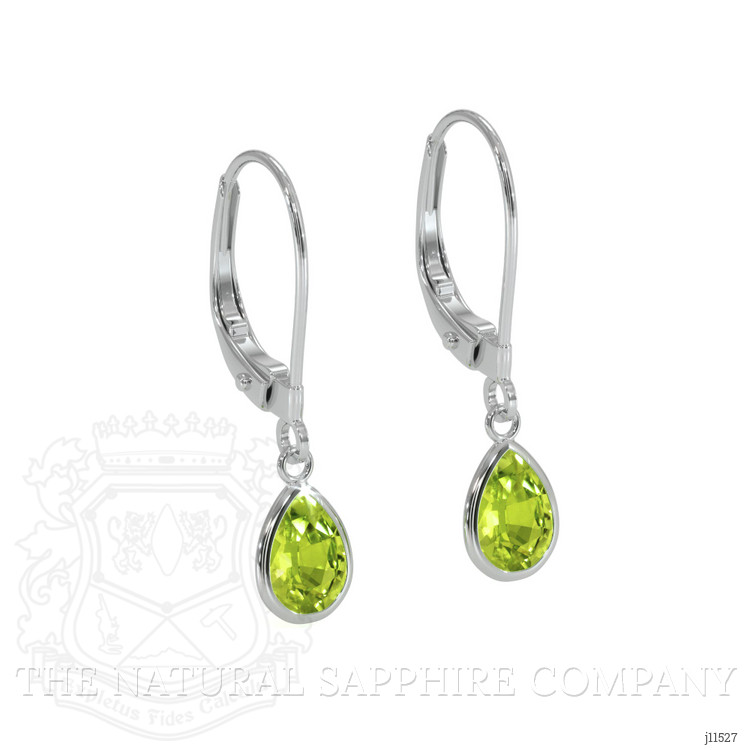 1.48 Ct.Tw. Peridot Antique Style Earrings, 14K White Gold