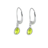 1.48 Ct.Tw. Peridot Antique Style Earrings, 14K White Gold Image