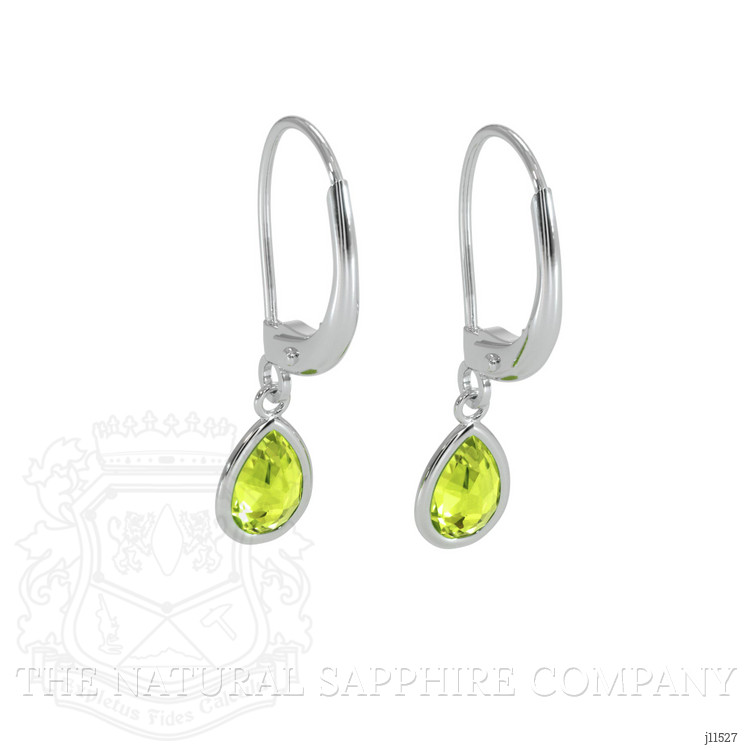 1.48 Ct.Tw. Peridot Antique Style Earrings, 14K White Gold