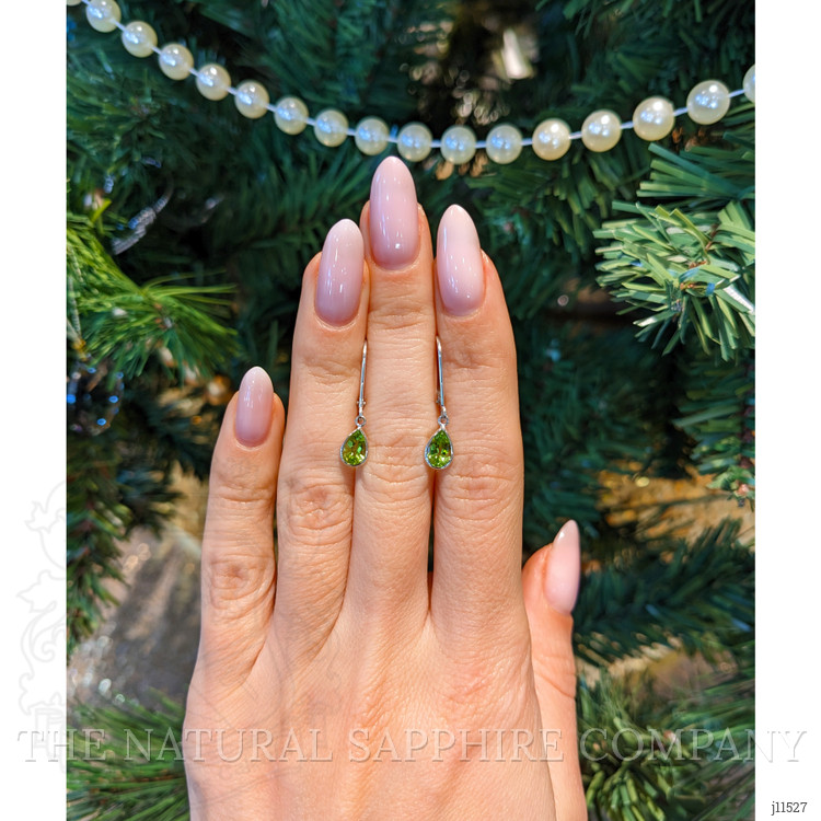 1.48 Ct.Tw. Peridot Antique Style Earrings, 14K White Gold