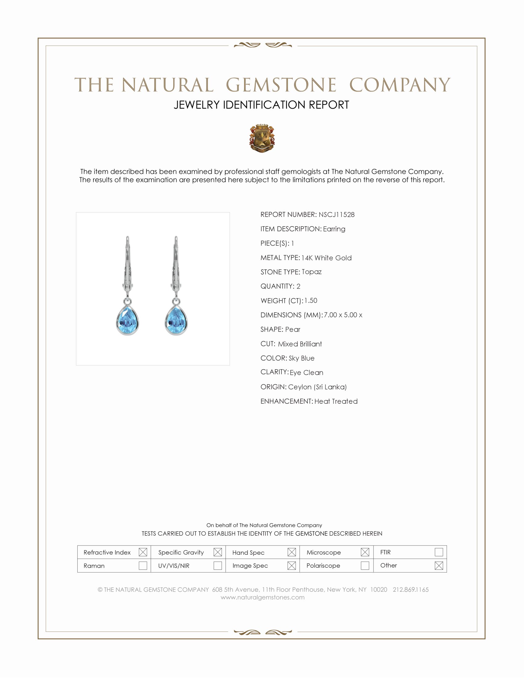 1.50 Ct.Tw. Sky Blue Topaz Bezel Earrings, 14K White Gold