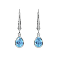 1.50&nbsp;Ct.Tw.Total Carat Weight Sky Blue Topaz Bezel Earrings, 14K White Gold Video
