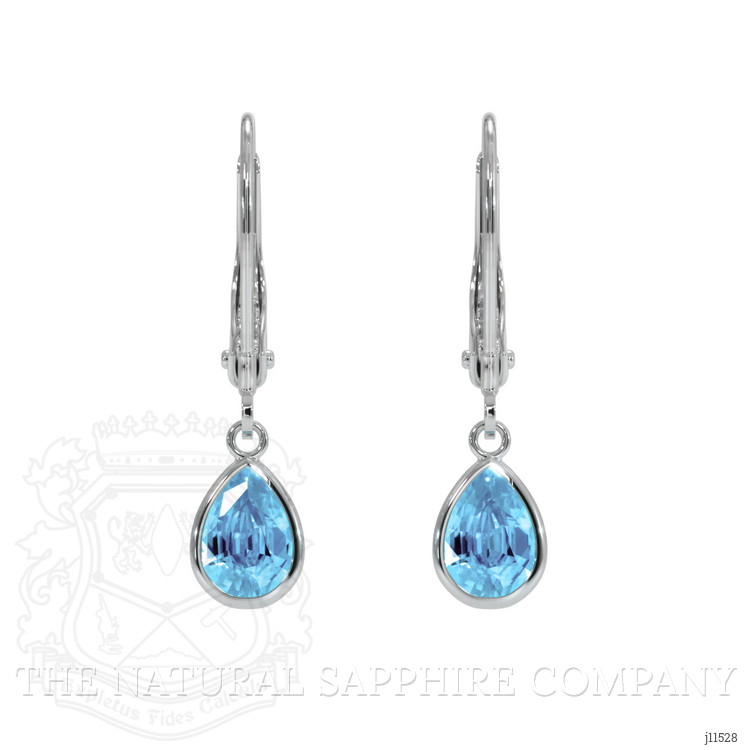 1.50 Ct.Tw. Sky Blue Topaz Bezel Earrings, 14K White Gold