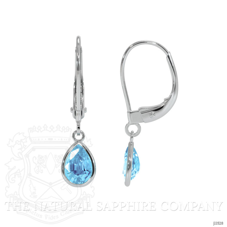 1.50 Ct.Tw. Sky Blue Topaz Bezel Earrings, 14K White Gold