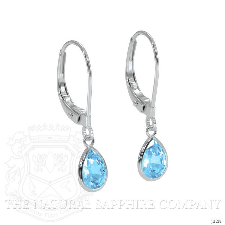 1.50 Ct.Tw. Sky Blue Topaz Bezel Earrings, 14K White Gold