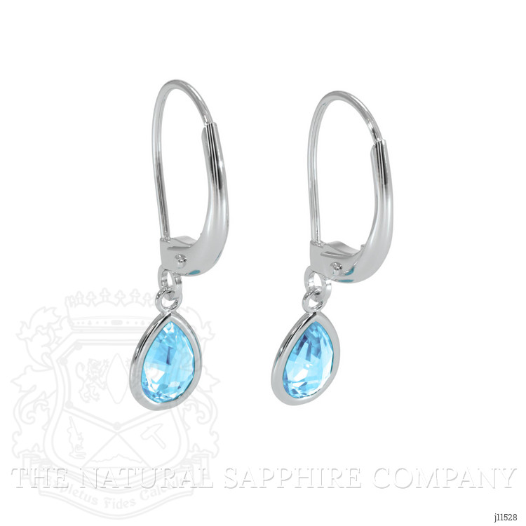 1.50 Ct.Tw. Sky Blue Topaz Bezel Earrings, 14K White Gold