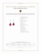 2.50 Ct.Tw.Total Carat Weight Purplish Red Garnet Bezel Earrings, 14K White Gold Scan Report
