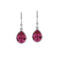 2.50&nbsp;Ct.Tw.Total Carat Weight Purplish Red Garnet Bezel Earrings, 14K White Gold Video