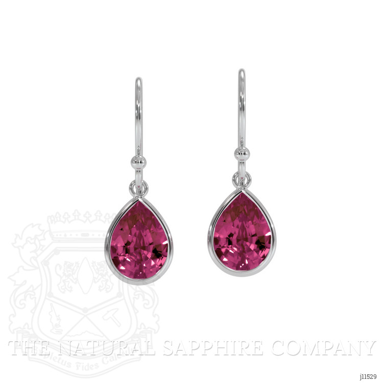 2.50 Ct.Tw. Purplish Red Garnet Bezel Earrings, 14K White Gold