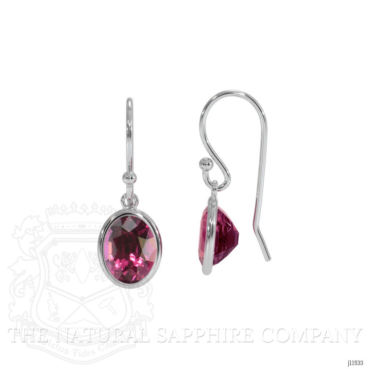 3.20 Ct.Tw. Garnet Bezel Earrings, 14K White Gold