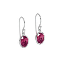 3.20 Ct.Tw. Garnet Bezel Earrings, 14K White Gold Image