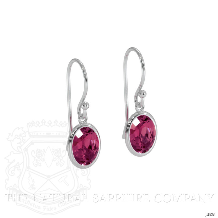 3.20 Ct.Tw. Garnet Bezel Earrings, 14K White Gold