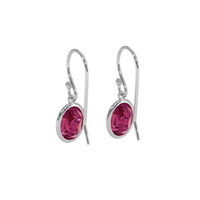 3.20 Ct.Tw. Garnet Bezel Earrings, 14K White Gold Image