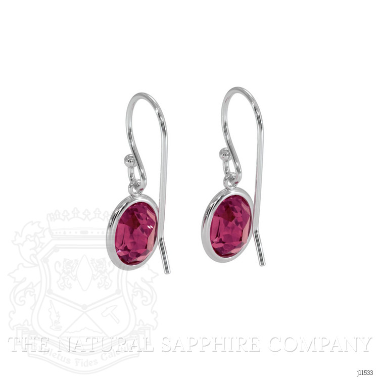 3.20 Ct.Tw. Garnet Bezel Earrings, 14K White Gold