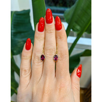 3.20&nbsp;Ct.Tw.Total Carat Weight Purplish Red Garnet Bezel Earrings, 14K White Gold Life Style