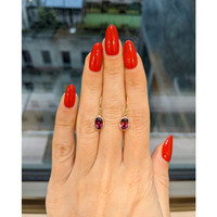 3.20&nbsp;Ct.Tw.Total Carat Weight Purplish Red Garnet Bezel Earrings, 14K Yellow Gold Life Style