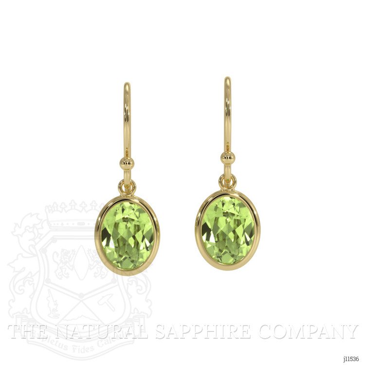 1.75 Ct.Tw. Peridot Bezel Earrings, 14K Yellow Gold