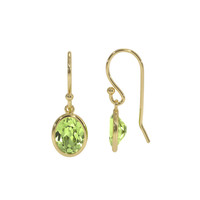 1.75 Ct.Tw. Peridot Bezel Earrings, 14K Yellow Gold Image