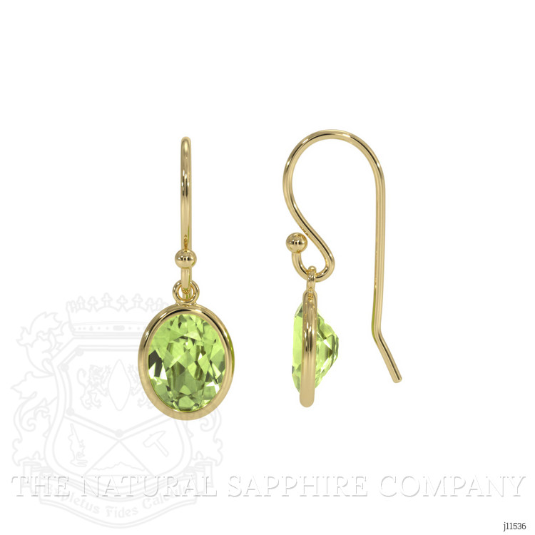 1.75 Ct.Tw. Peridot Bezel Earrings, 14K Yellow Gold