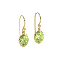 1.75 Ct.Tw. Peridot Bezel Earrings, 14K Yellow Gold Image