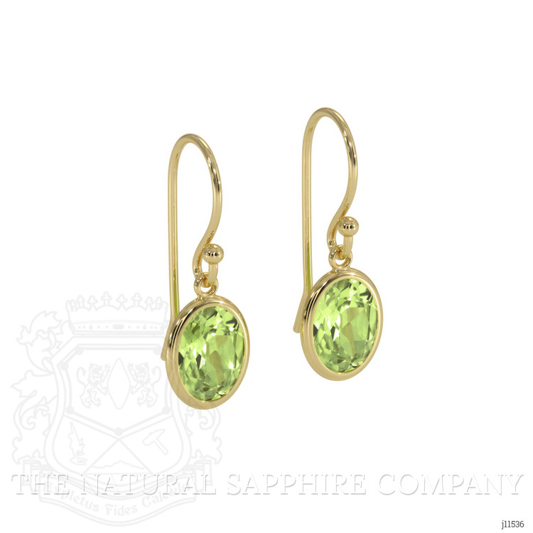 1.75 Ct.Tw. Peridot Bezel Earrings, 14K Yellow Gold