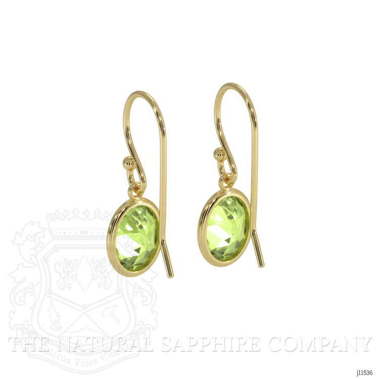 1.75 Ct.Tw. Peridot Bezel Earrings, 14K Yellow Gold