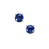 1.20&nbsp;Ct.Tw.Total Carat Weight Blue Sapphire Studs Earrings, 14K White Gold Video