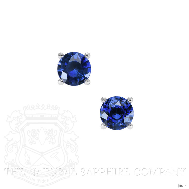 1.20 Ct.Tw. Blue Sapphire Studs Earrings, 14K White Gold