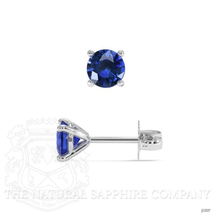 1.20 Ct.Tw. Blue Sapphire Studs Earrings, 14K White Gold