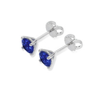 1.20&nbsp;Ct.Tw.Total Carat Weight Blue Sapphire Studs Earrings, 14K White Gold Image