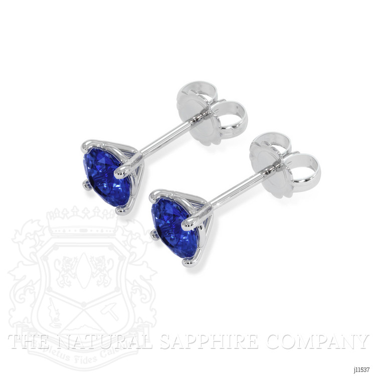 1.20 Ct.Tw. Blue Sapphire Studs Earrings, 14K White Gold